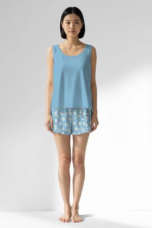 Woman Polyviscon SoftAura Thick Strap Short Set - Vienetta14 - 4318