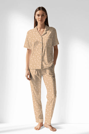 Woman Polyviscon SoftEcho Buttoned Pyjama Set - ROTASYON - Image 1