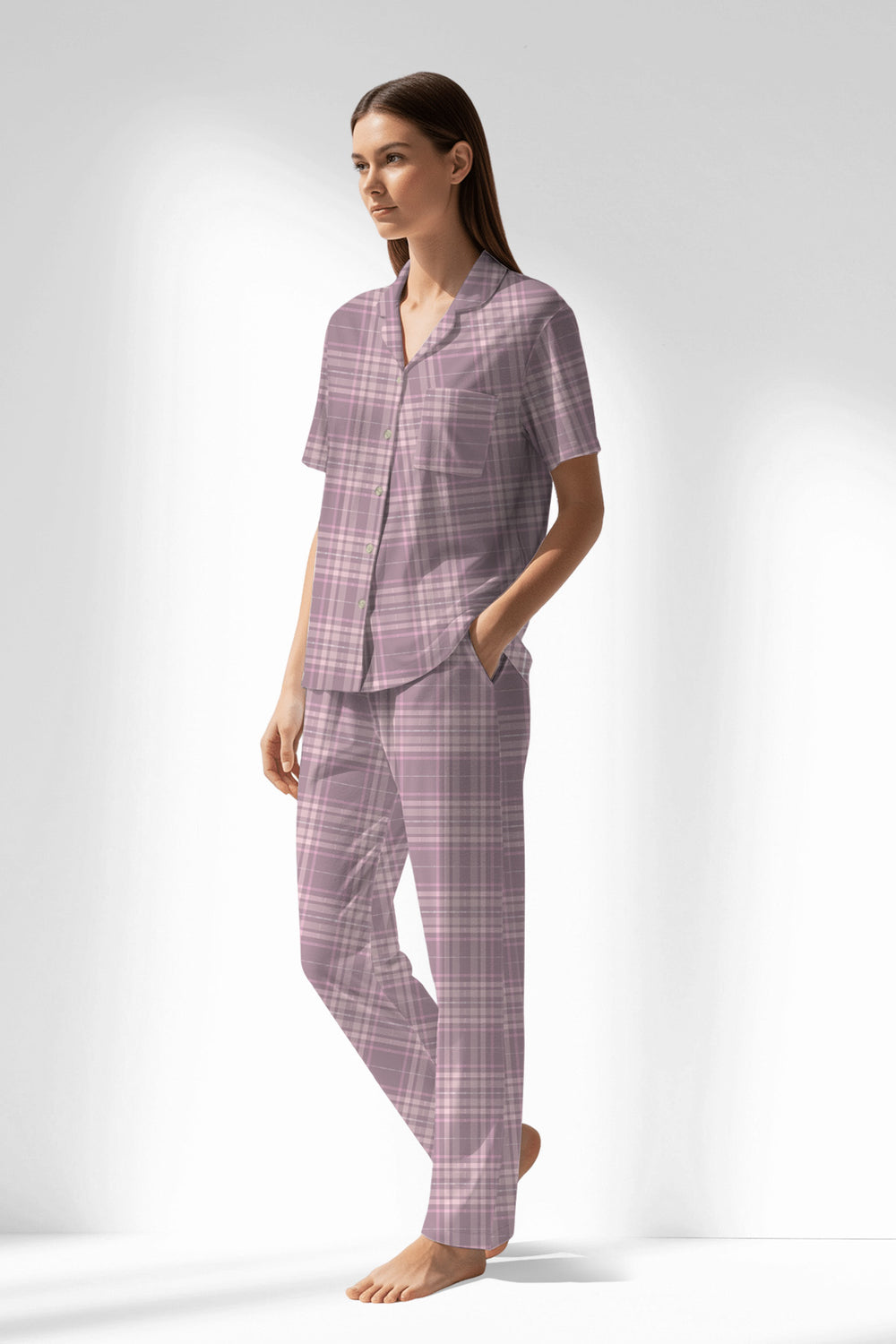 Woman Polyviscon TidyPatch Buttoned Pyjama Set - ROTASYON - Image 1