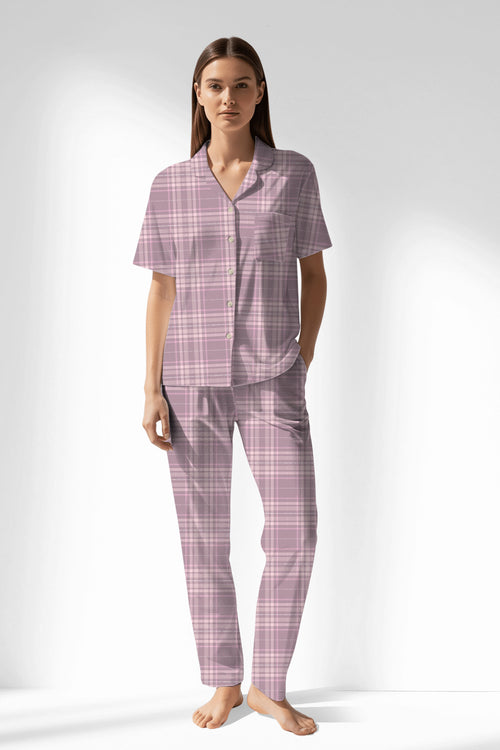 Woman Polyviscon TidyPatch Buttoned Pyjama Set - ROTASYON - Image 1