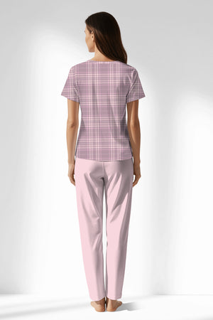 Woman Polyviscon TidyPatch Buttoned Collar Pyjama Set - ROTASYON - Image 3