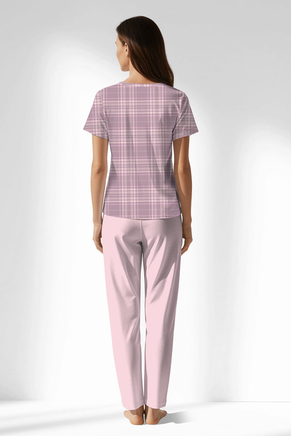 Woman Polyviscon TidyPatch Buttoned Collar Pyjama Set - ROTASYON - Image 3