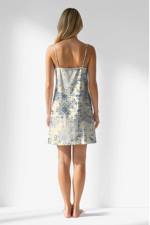 Woman Polyviscon Bluetile Thin Strap Tunic - ROTASYON - Image 3