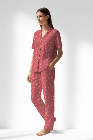 Woman Polyviscon Florentia Buttoned Pyjama Set - ROTASYON - Image 2