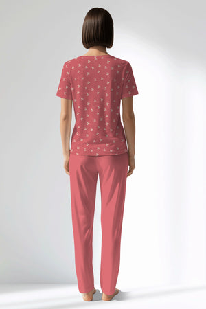 Woman Polyviscon Florentia Pocket Detail Pyjama Set - ROTASYON - Image 3
