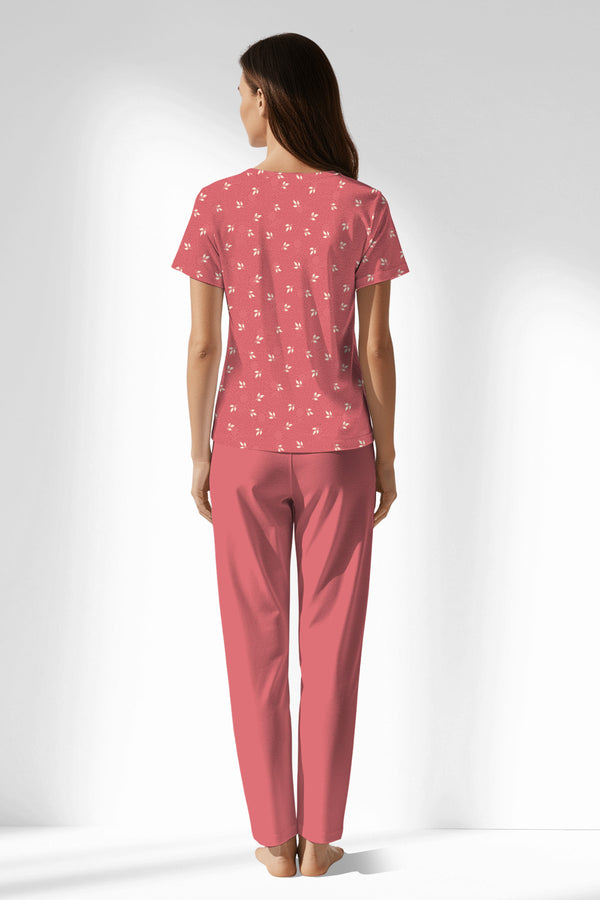 Woman Polyviscon Florentia Buttoned Collar Pyjama Set - ROTASYON - Image 3