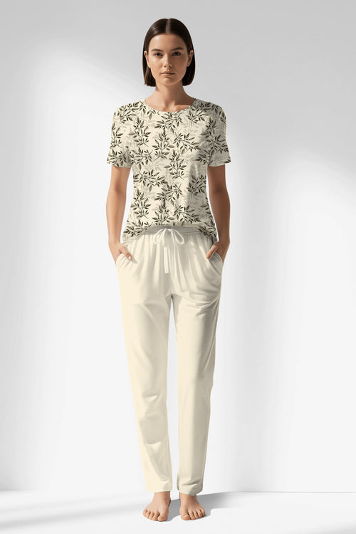 Woman Polyviscon DuskFlora Pocket Detail Pyjama Set - ROTASYON - Image 1