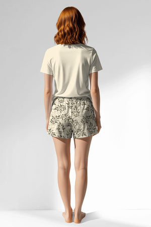 Woman Polyviscon DuskFlora Short Set - METRAJ ZEMIN - Image 3