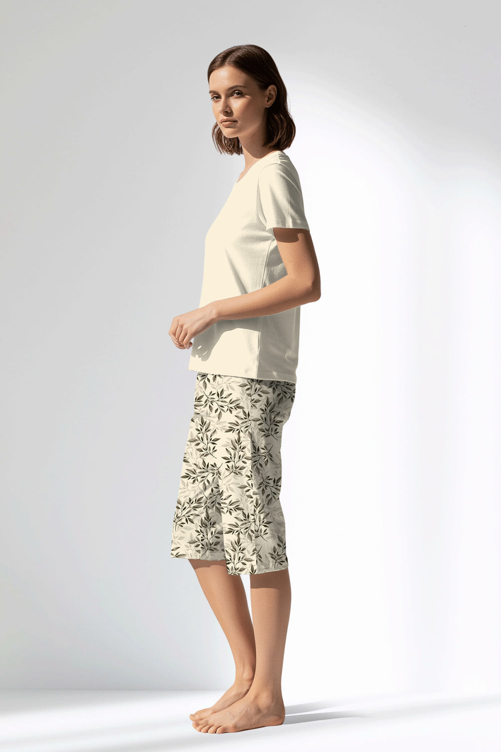 Woman Polyviscon DuskFlora Capri Set - METRAJ ZEMIN - Image 1