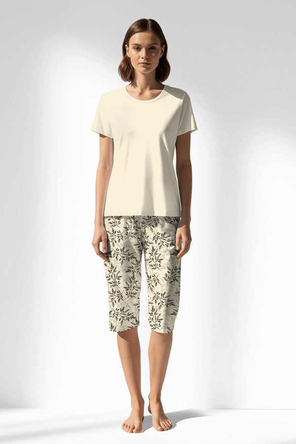 Woman Polyviscon DuskFlora Capri Set - METRAJ ZEMIN - Image 3