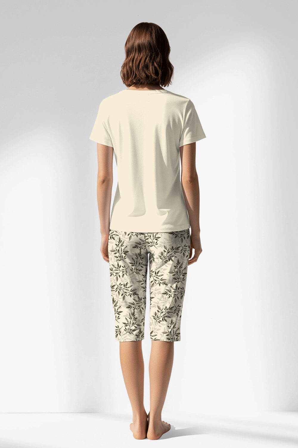 Woman Polyviscon DuskFlora Capri Set - METRAJ ZEMIN - Image 1