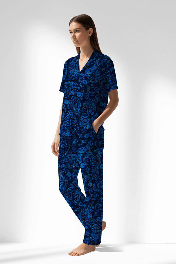 Woman Polyviscon Petarel Buttoned Pyjama Set - ROTASYON - Image 2