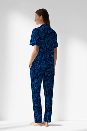 Woman Polyviscon Petarel Buttoned Pyjama Set - ROTASYON - Image 3