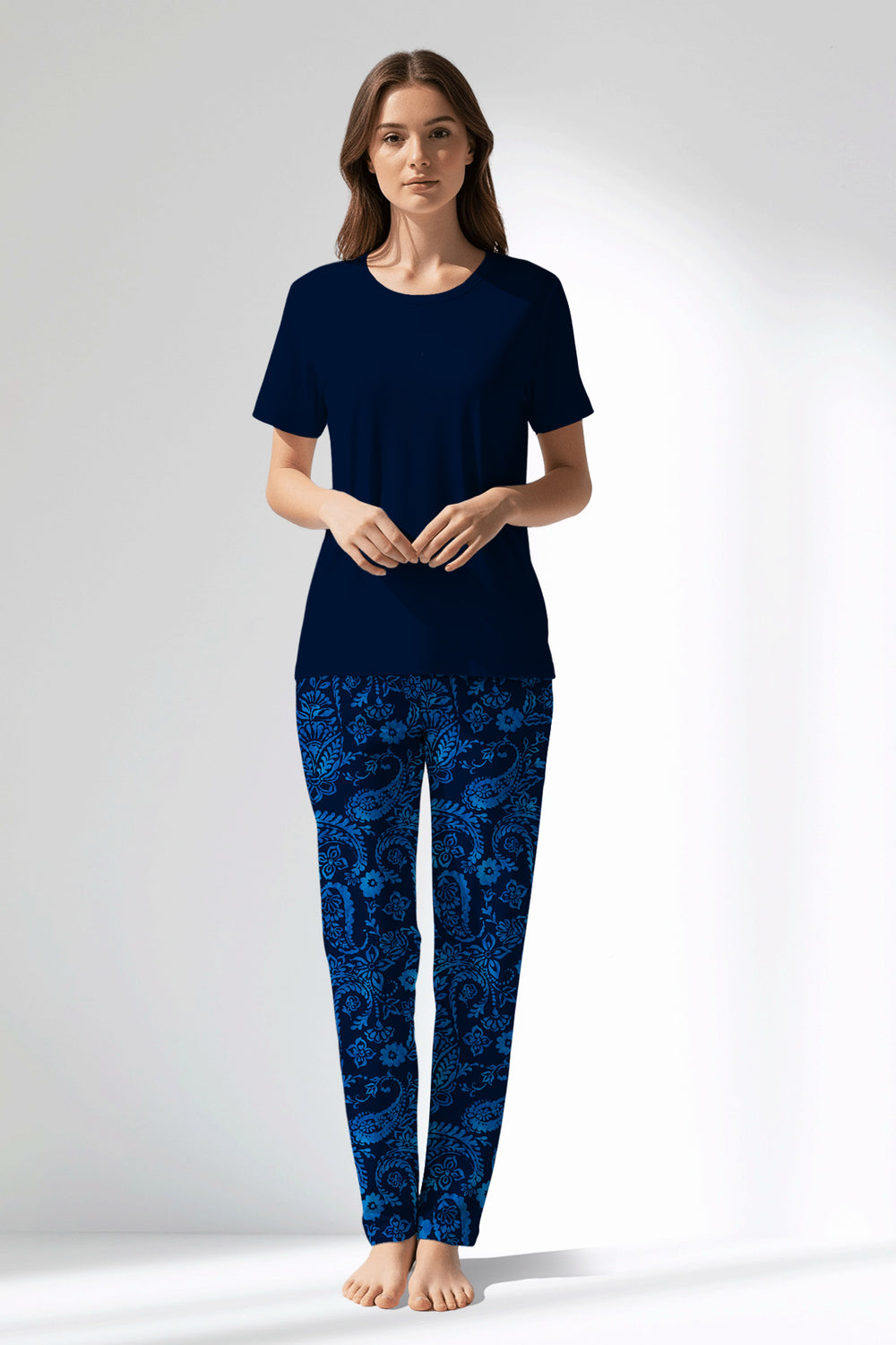 Woman Polyviscon Petarel Pyjama Set - METRAJ ZEMIN - Image 1