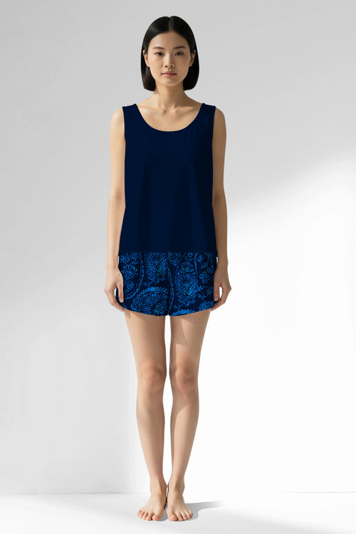 Woman Polyviscon Petarel Thick Strap Short Set - METRAJ ZEMIN - Image 1