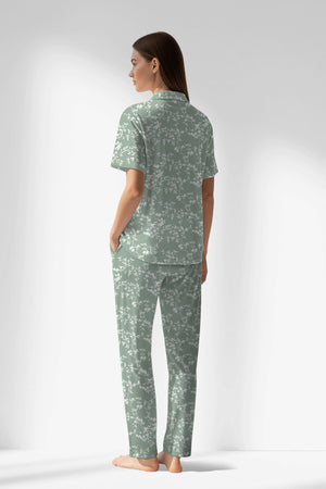 Woman Polyviscon GreenDay Buttoned Pyjama Set - ROTASYON - Image 3