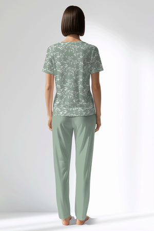 Woman Polyviscon GreenDay Pocket Detail Pyjama Set - ROTASYON - Image 3