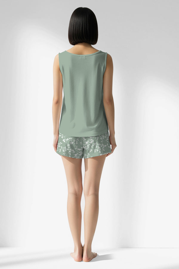 Woman Polyviscon GreenDay Thick Strap Short Set - 15-5706 - Image 3