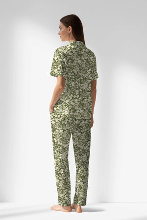 Woman Polyviscon GreenHalo Buttoned Pyjama Set - ROTASYON - Image 3