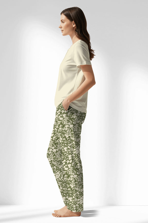 Woman Polyviscon GreenHalo Drop Collar Pyjama Set - 11-0107 - Image 2