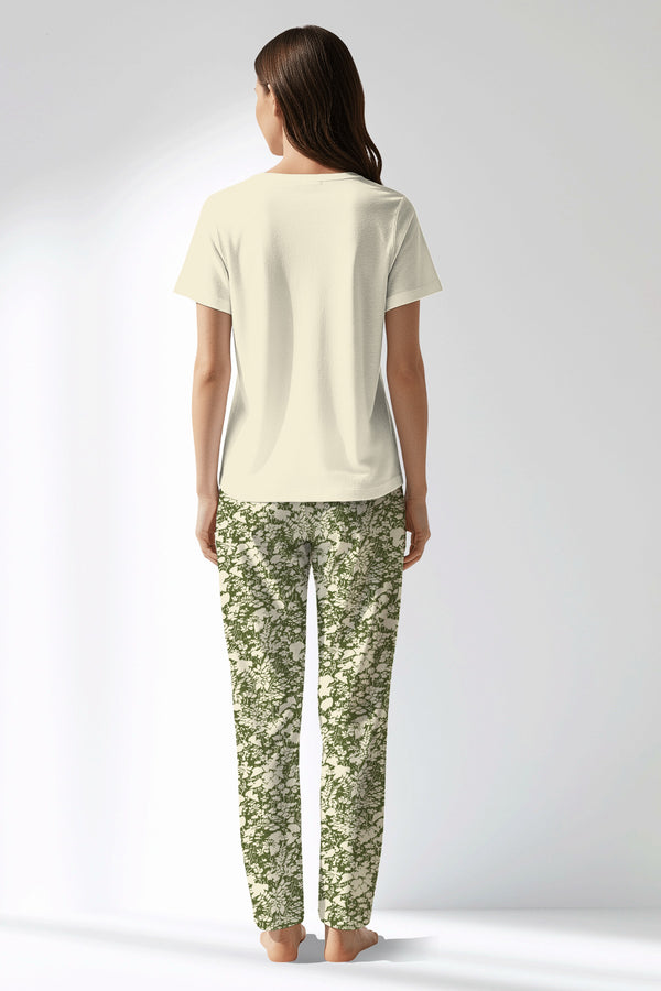 Woman Polyviscon GreenHalo Drop Collar Pyjama Set - 11-0107 - Image 3