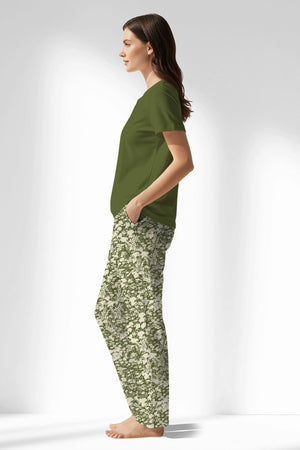 Woman Polyviscon GreenHalo Drop Collar Pyjama Set - B-18-0328 - Image 2