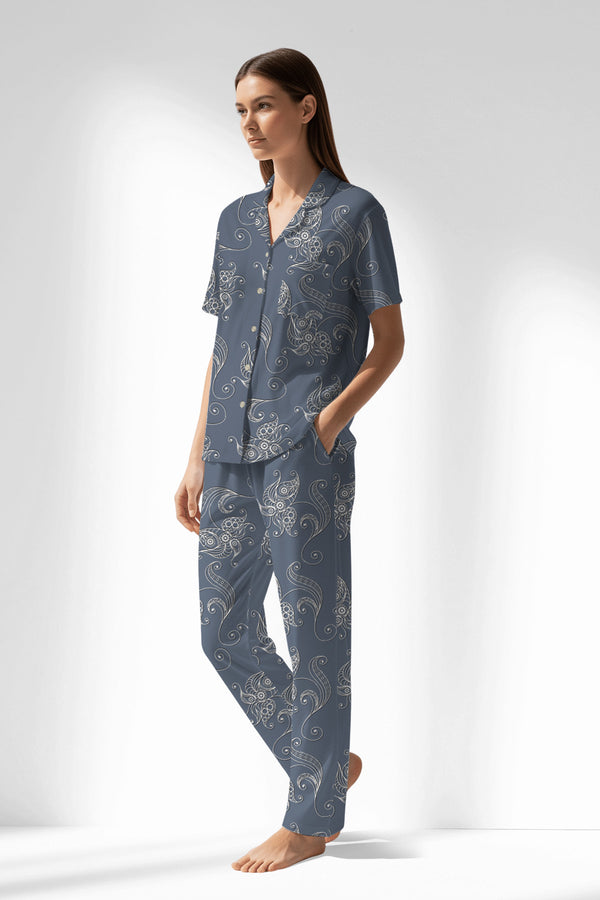 Woman Polyviscon Liliora Buttoned Pyjama Set - ROTASYON - Image 2