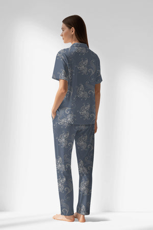 Woman Polyviscon Liliora Buttoned Pyjama Set - ROTASYON - Image 3