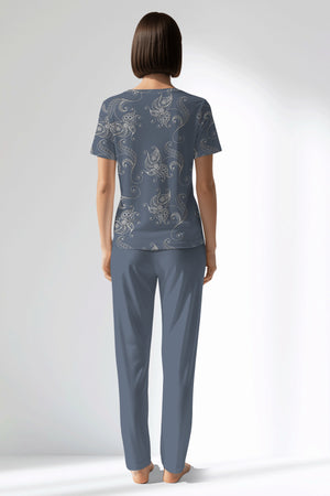 Woman Polyviscon Liliora Pocket Detail Pyjama Set - ROTASYON - Image 3