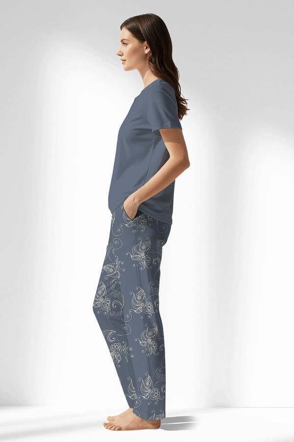 Woman Polyviscon Liliora Drop Collar Pyjama Set - 18-3916 - Image 2