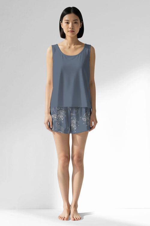 Woman Polyviscon Liliora Thick Strap Short Set - 18-3916 - Image 1