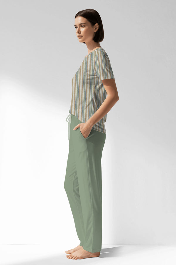 Woman Polyviscon LineFlow Pocket Detail Pyjama Set - ROTASYON - Image 2