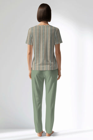 Woman Polyviscon LineFlow Pocket Detail Pyjama Set - ROTASYON - Image 3