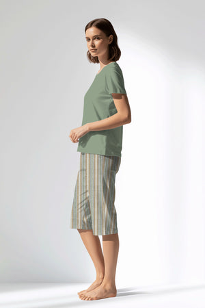 Woman Polyviscon LineFlow Capri Set - METRAJ YEŞİL - Image 2