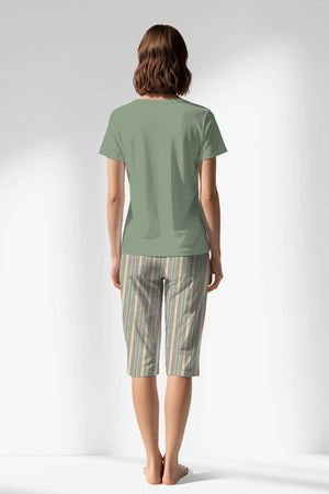 Woman Polyviscon LineFlow Capri Set - METRAJ YEŞİL - Image 1