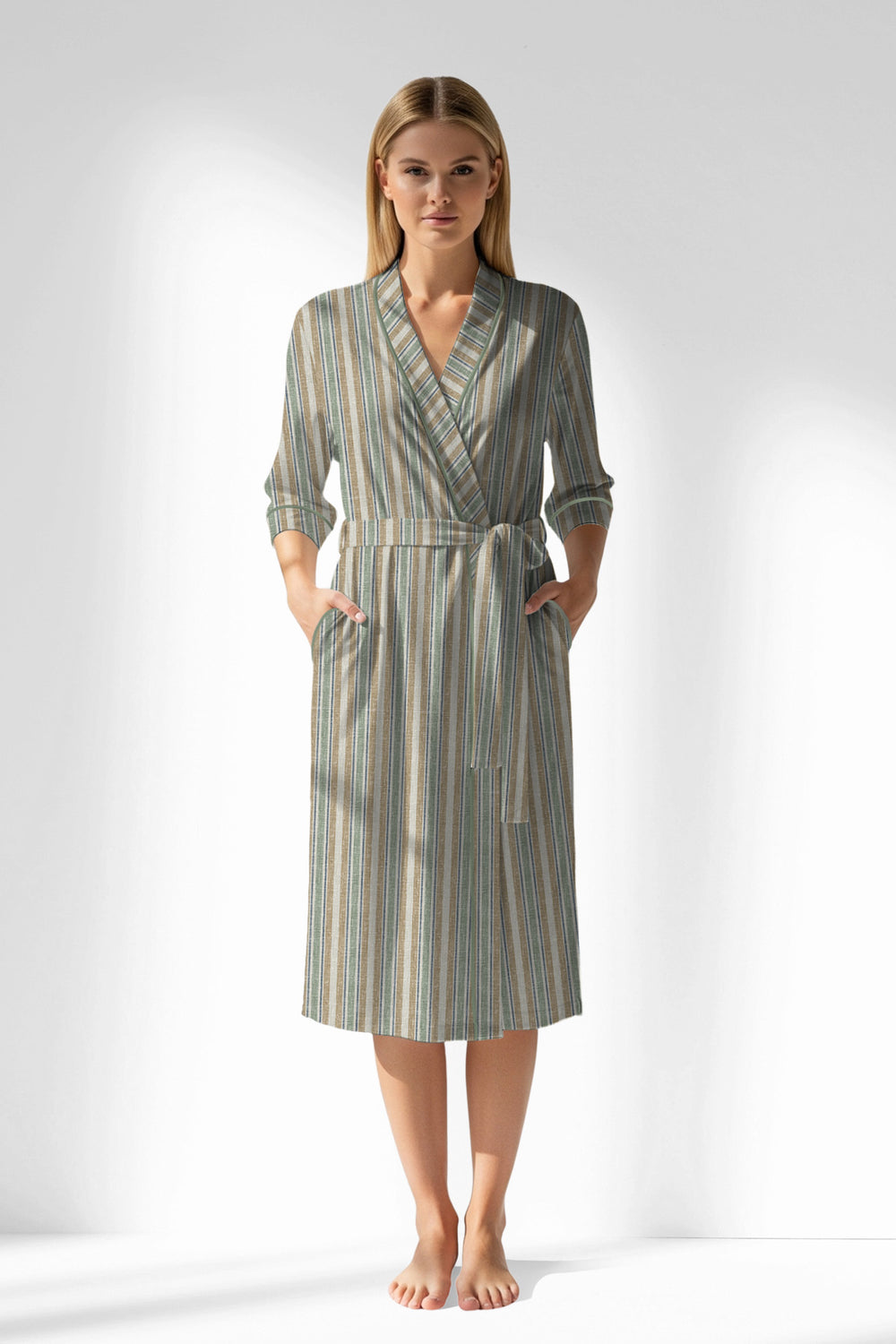 Woman Polyviscon LineFlow Dressing Gown - ROTASYON - Image 1