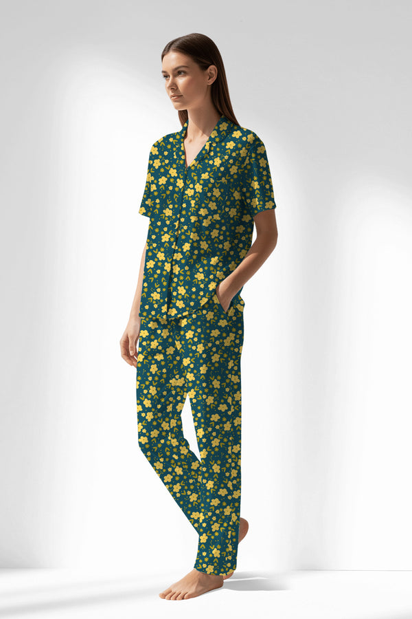 Woman Polyviscon Sunrise Buttoned Pyjama Set - ROTASYON - Image 2