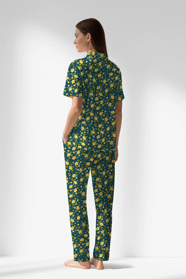 Woman Polyviscon Sunrise Buttoned Pyjama Set - ROTASYON - Image 3