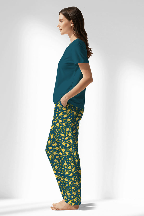 Woman Polyviscon Sunrise Drop Collar Pyjama Set - 19-4526 - Image 2