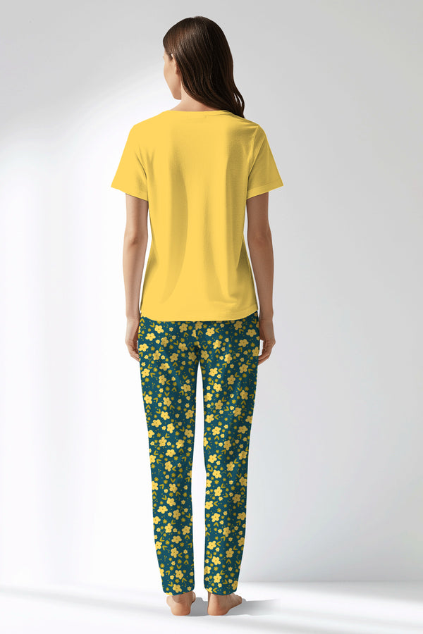 Woman Polyviscon Sunrise Drop Collar Pyjama Set - B-13-0850 - Image 3