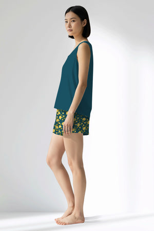 Woman Polyviscon Sunrise Thick Strap Short Set - 19-4526 - Image 2