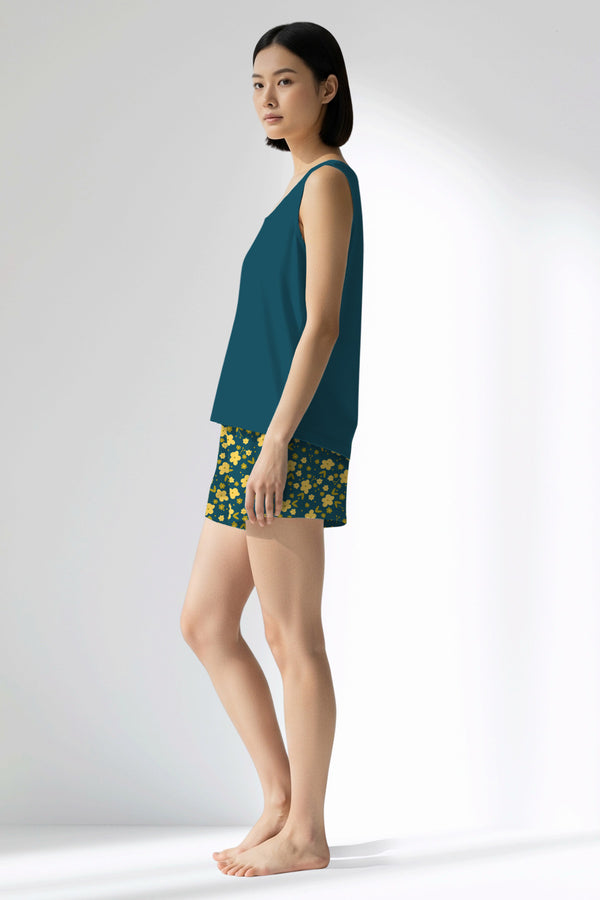 Woman Polyviscon Sunrise Thick Strap Short Set - 19-4526 - Image 2