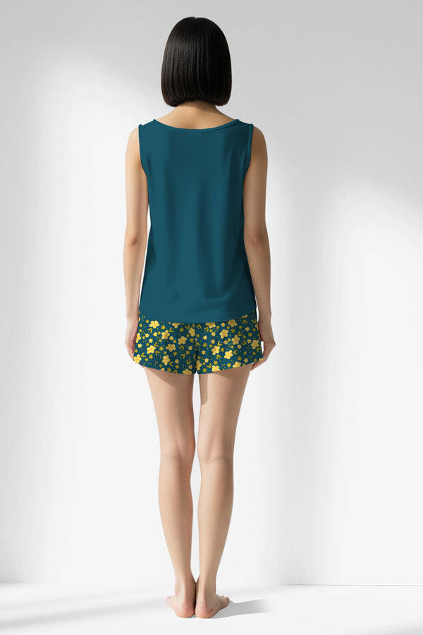 Woman Polyviscon Sunrise Thick Strap Short Set - 19-4526 - Image 3