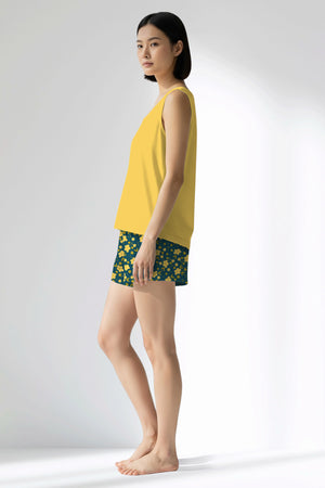 Woman Polyviscon Sunrise Thick Strap Short Set - B-13-0850 - Image 2