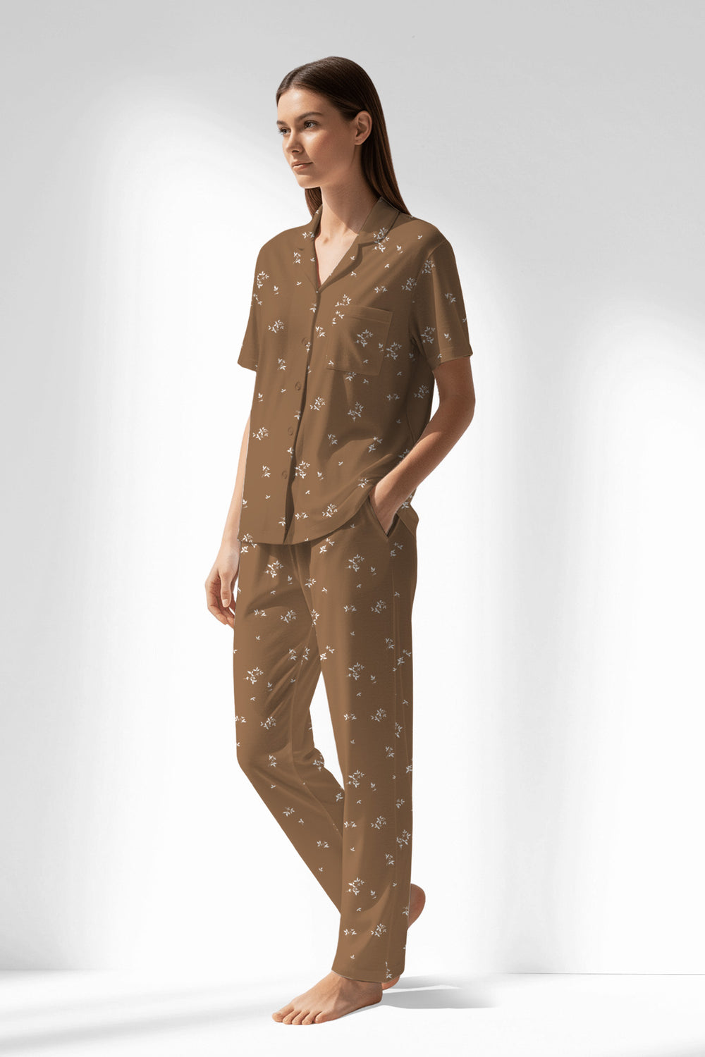 Woman Polyviscon Arlisse Buttoned Pyjama Set - ROTASYON - Image 1