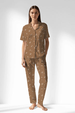 Woman Polyviscon Arlisse Buttoned Pyjama Set - ROTASYON - Image 1