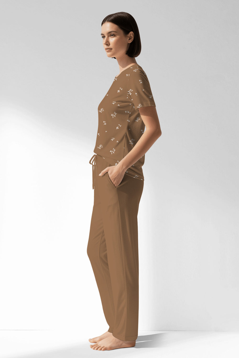 Woman Polyviscon Arlisse Pocket Detail Pyjama Set - ROTASYON - Image 1