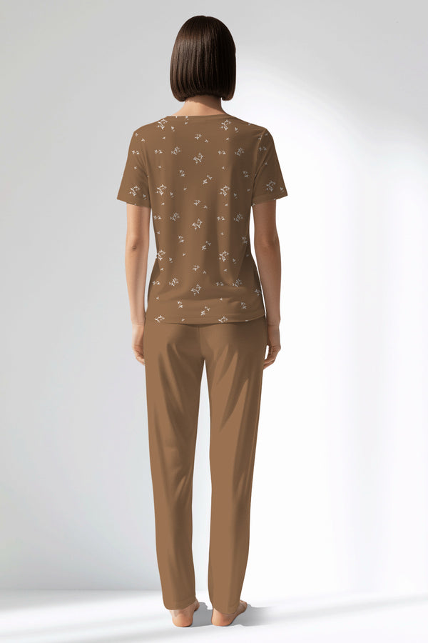 Woman Polyviscon Arlisse Pocket Detail Pyjama Set - ROTASYON - Image 3