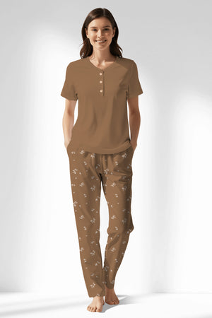 Woman Polyviscon Arlisse Drop Collar Pyjama Set - 17-1327 - Image 1