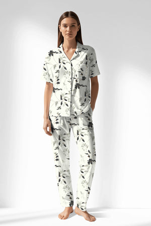 Woman Polyviscon Armonelle Buttoned Pyjama Set - ROTASYON - Image 1